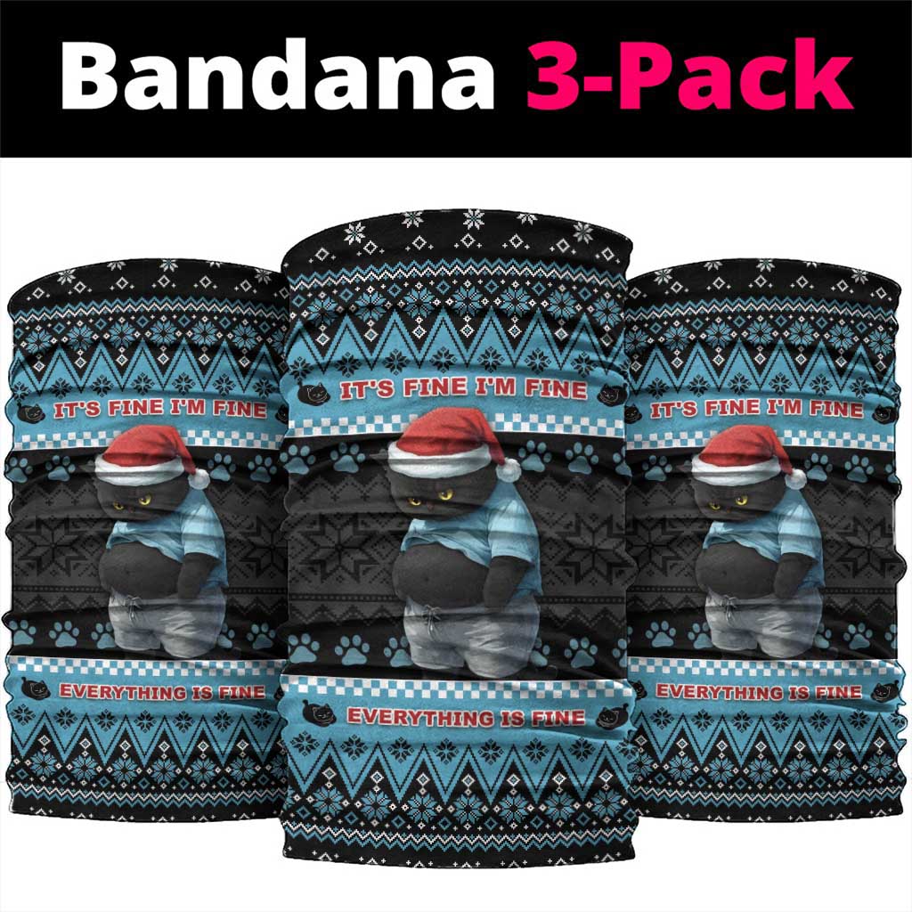 Cat Christmas Neck Gaiter It’s Fine I’m Fine Everything Is Fine - Wonder Print Shop