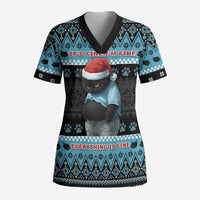Cat Christmas Scrub Top It’s Fine I’m Fine Everything Is Fine - Wonder Print Shop