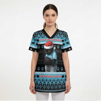 Cat Christmas Scrub Top It’s Fine I’m Fine Everything Is Fine - Wonder Print Shop