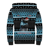 Cat Christmas Sherpa Hoodie It’s Fine I’m Fine Everything Is Fine - Wonder Print Shop