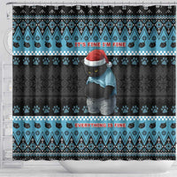 Cat Christmas Shower Curtain It’s Fine I’m Fine Everything Is Fine - Wonder Print Shop
