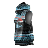Cat Christmas Sleeveless Hoodie It’s Fine I’m Fine Everything Is Fine - Wonder Print Shop