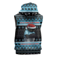 Cat Christmas Sleeveless Zip Hoodie It’s Fine I’m Fine Everything Is Fine - Wonder Print Shop