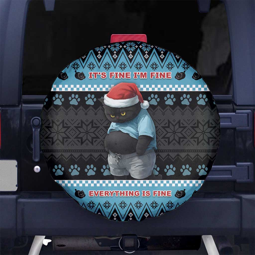 Cat Christmas Spare Tire Cover It’s Fine I’m Fine Everything Is Fine - Wonder Print Shop