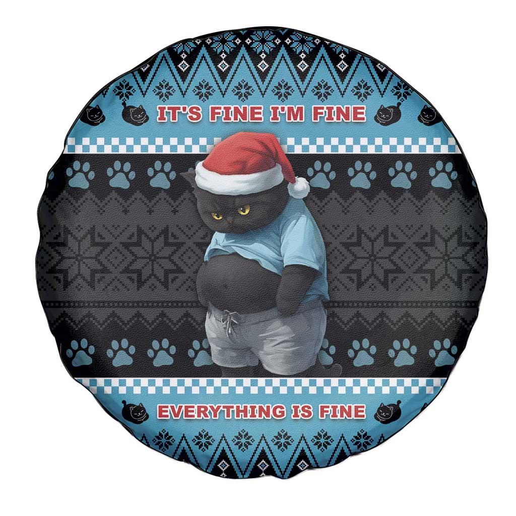 Cat Christmas Spare Tire Cover It’s Fine I’m Fine Everything Is Fine - Wonder Print Shop