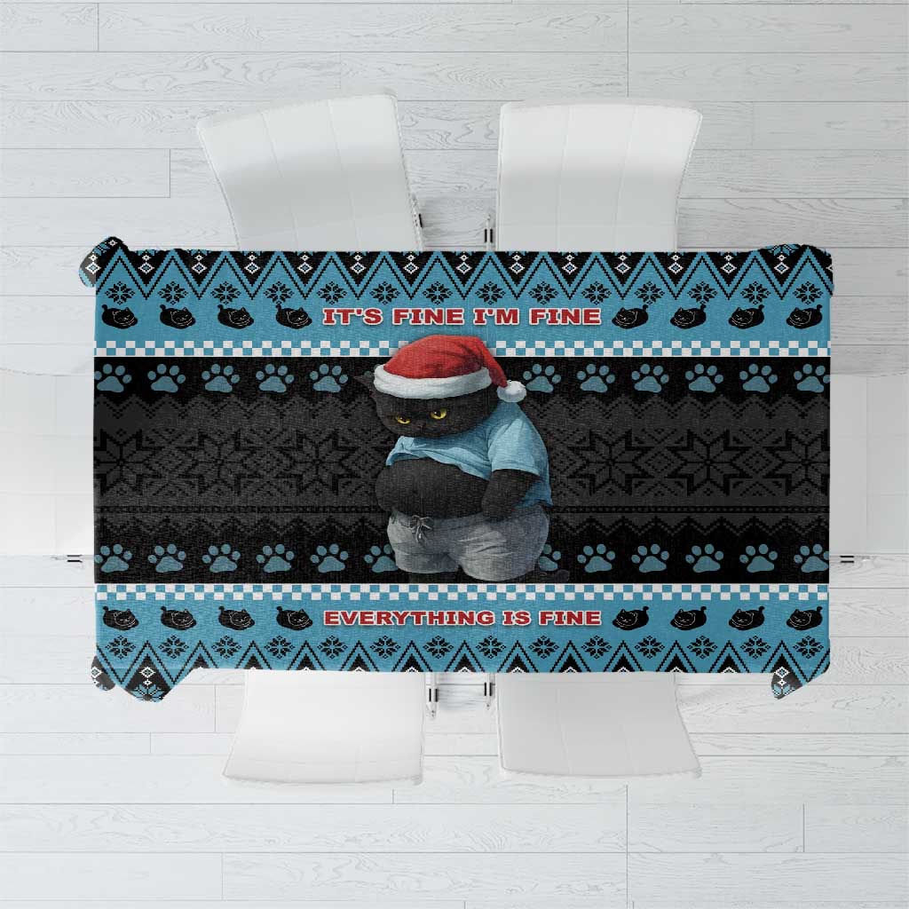 Cat Christmas Tablecloth It’s Fine I’m Fine Everything Is Fine - Wonder Print Shop