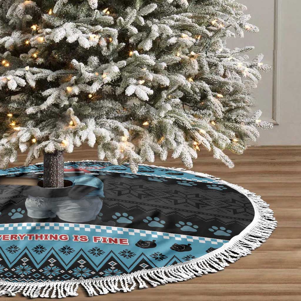 Cat Christmas Tree Skirt It’s Fine I’m Fine Everything Is Fine - Wonder Print Shop