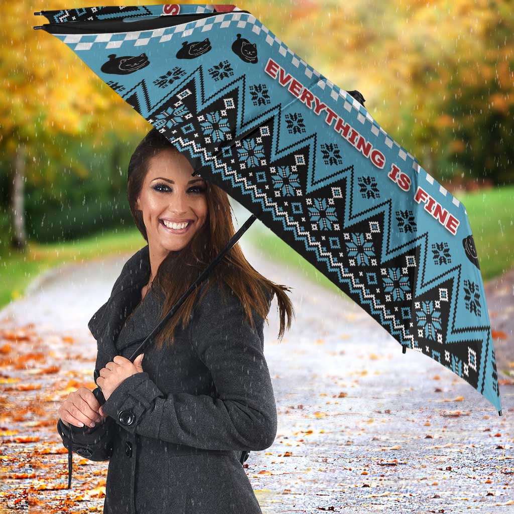Cat Christmas Umbrella It’s Fine I’m Fine Everything Is Fine - Wonder Print Shop