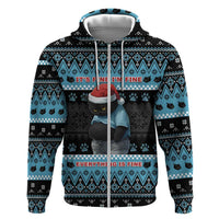 Cat Christmas Zip Hoodie It’s Fine I’m Fine Everything Is Fine - Wonder Print Shop