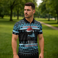 Cat Christmas Zipper Polo Shirt It’s Fine I’m Fine Everything Is Fine - Wonder Print Shop