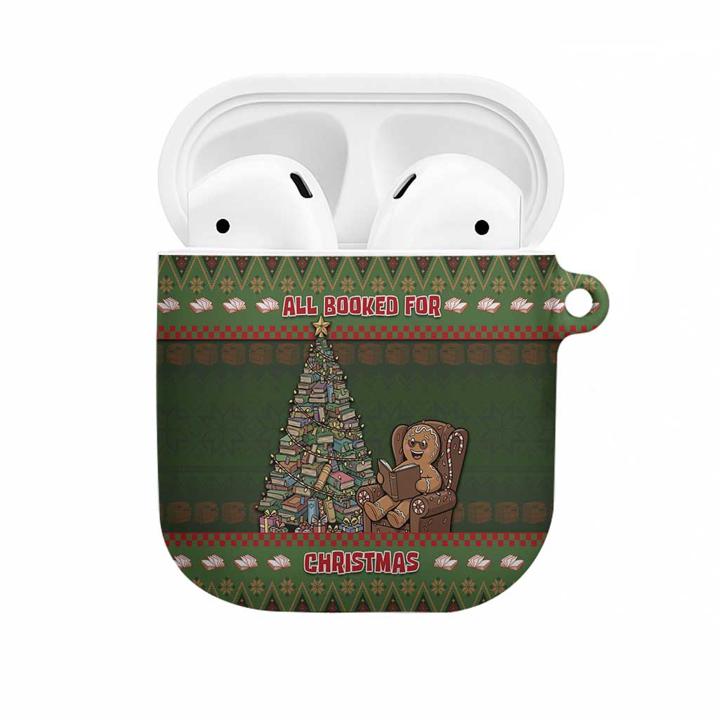 Book Lovers Christmas AirPods Case Gingerbread With Xmas Book Tree - Wonder Print Shop