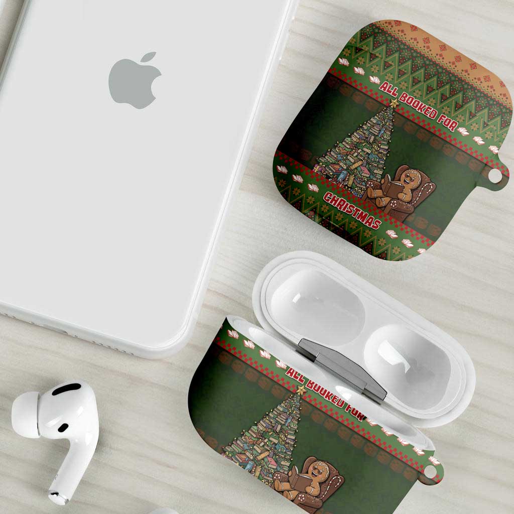 Book Lovers Christmas AirPods Case Gingerbread With Xmas Book Tree - Wonder Print Shop
