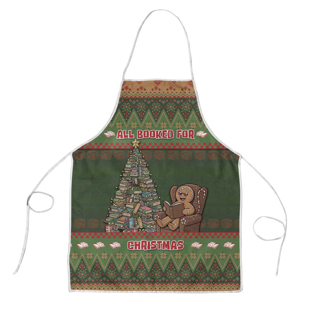 Book Lovers Christmas Apron Gingerbread With Xmas Book Tree - Wonder Print Shop