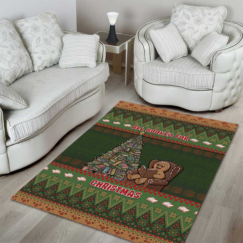 Book Lovers Christmas Area Rug Gingerbread With Xmas Book Tree - Wonder Print Shop