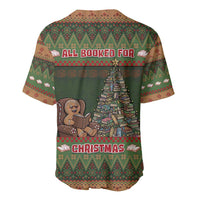 Book Lovers Christmas Baseball Jersey Gingerbread With Xmas Book Tree - Wonder Print Shop
