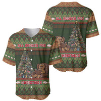 Book Lovers Christmas Baseball Jersey Gingerbread With Xmas Book Tree - Wonder Print Shop