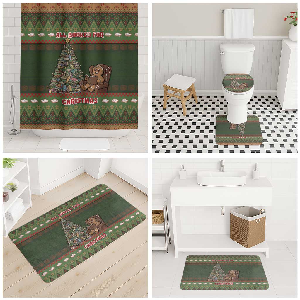 Book Lovers Christmas Bathroom Set Gingerbread With Xmas Book Tree - Wonder Print Shop