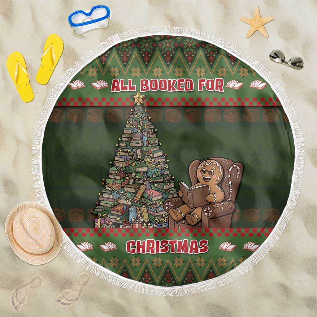 Book Lovers Christmas Beach Blanket Gingerbread With Xmas Book Tree - Wonder Print Shop