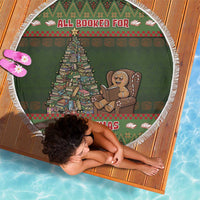 Book Lovers Christmas Beach Blanket Gingerbread With Xmas Book Tree - Wonder Print Shop