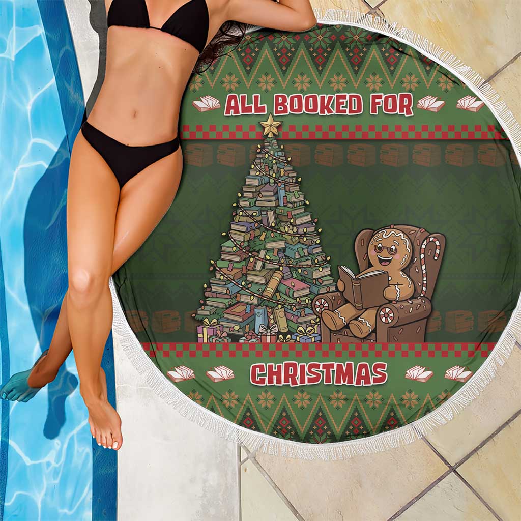 Book Lovers Christmas Beach Blanket Gingerbread With Xmas Book Tree - Wonder Print Shop