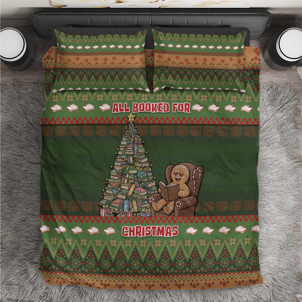 Book Lovers Christmas Bedding Set Gingerbread With Xmas Book Tree - Wonder Print Shop