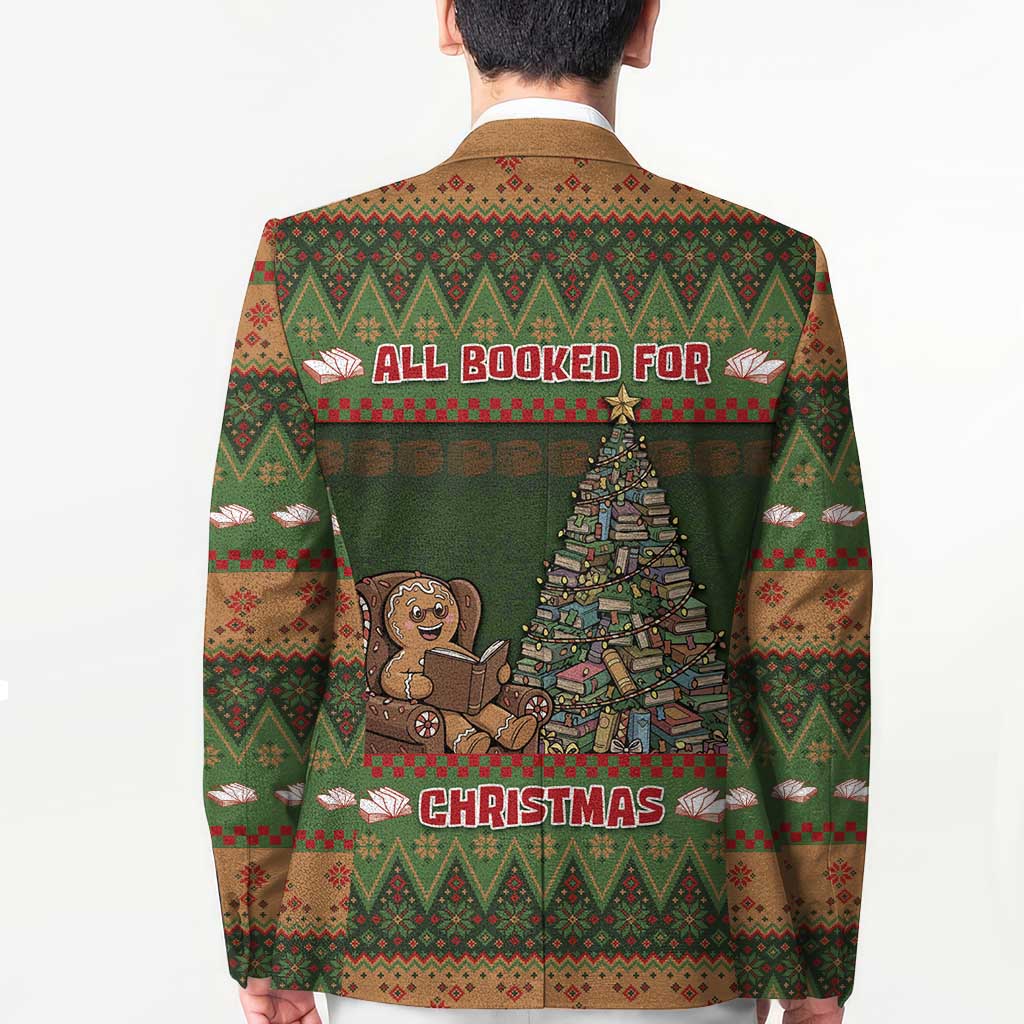 Book Lovers Christmas Blazer Gingerbread With Xmas Book Tree - Wonder Print Shop