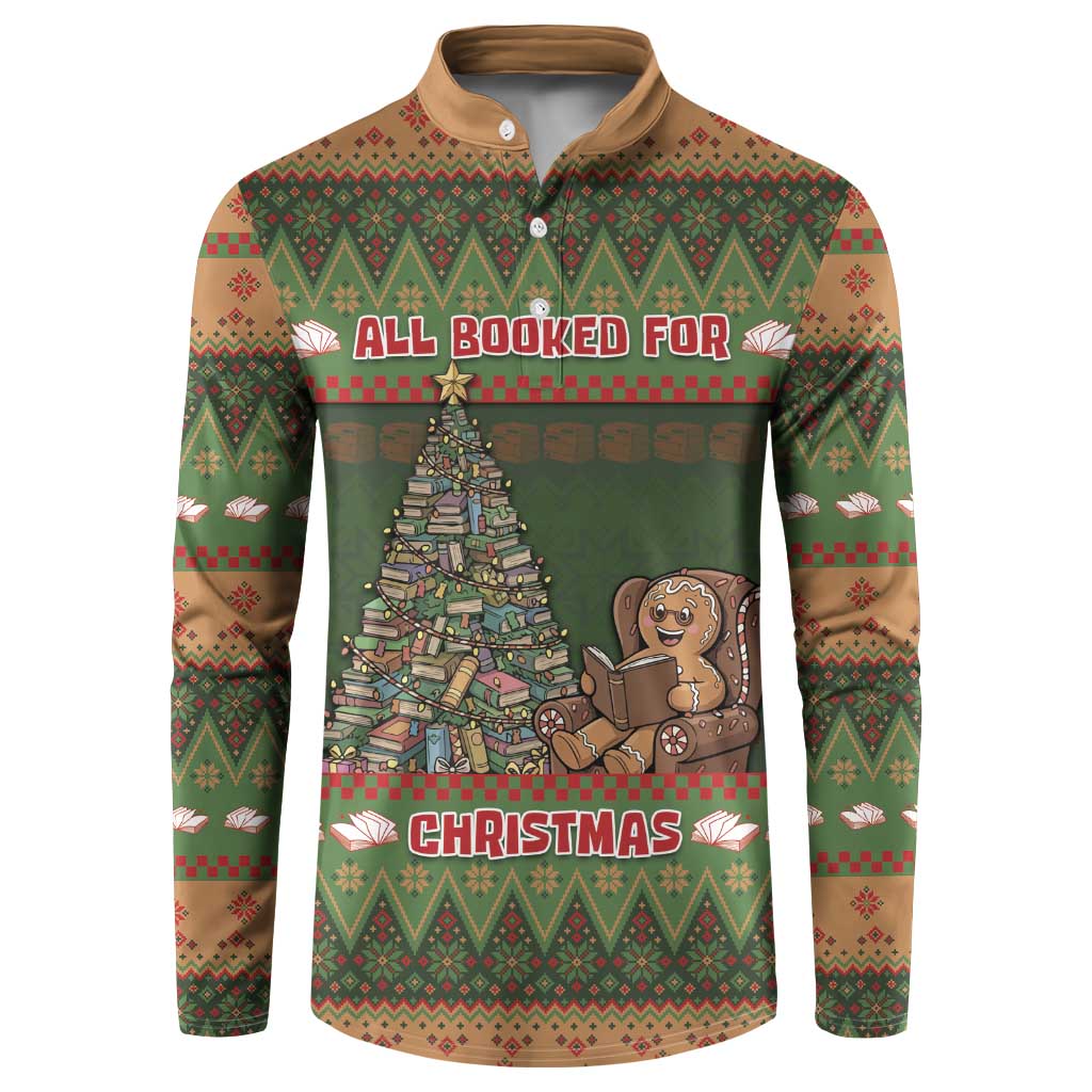 Book Lovers Christmas Button Sweatshirt Gingerbread With Xmas Book Tree - Wonder Print Shop