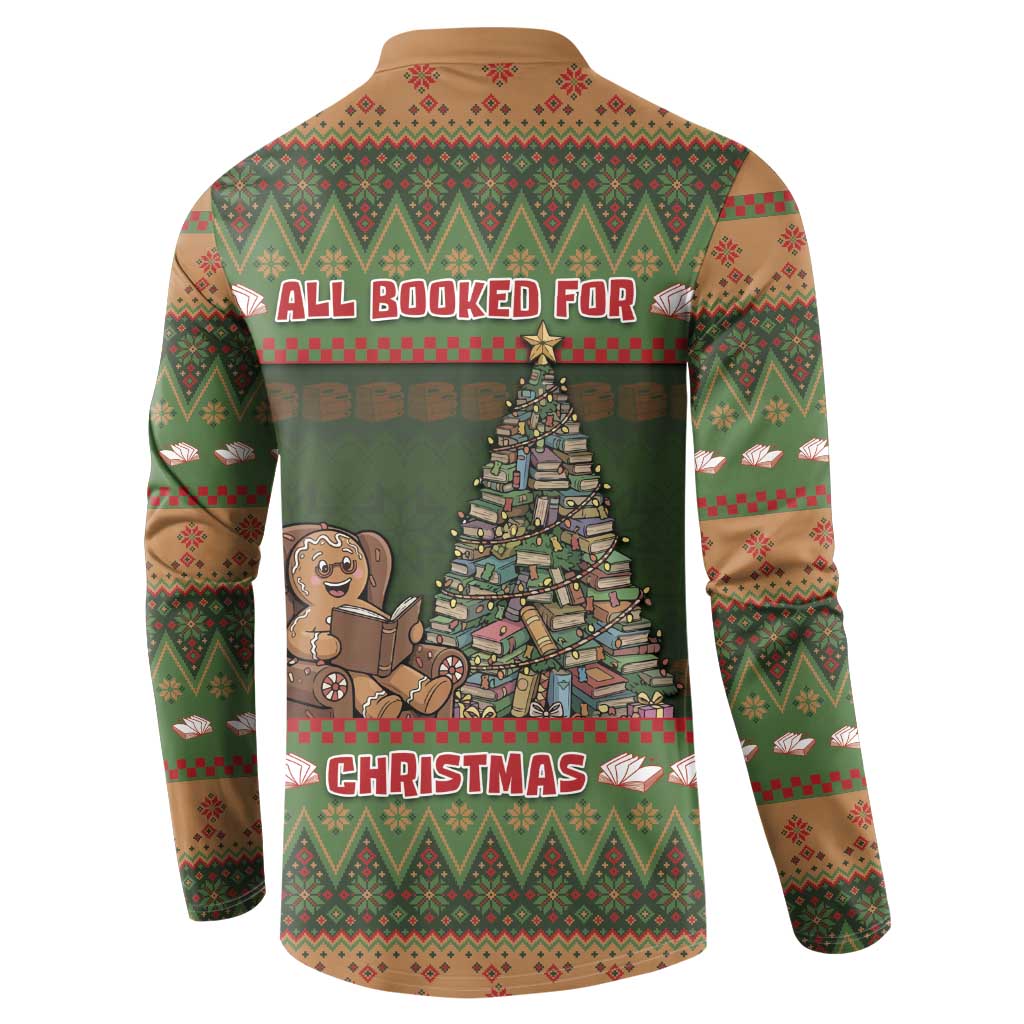 Book Lovers Christmas Button Sweatshirt Gingerbread With Xmas Book Tree - Wonder Print Shop