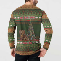 Book Lovers Christmas Button Sweatshirt Gingerbread With Xmas Book Tree - Wonder Print Shop