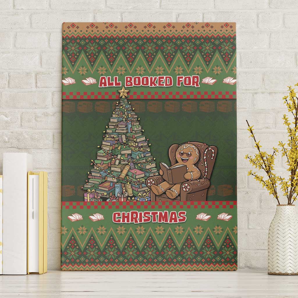 Book Lovers Christmas Canvas Wall Art Gingerbread With Xmas Book Tree - Wonder Print Shop