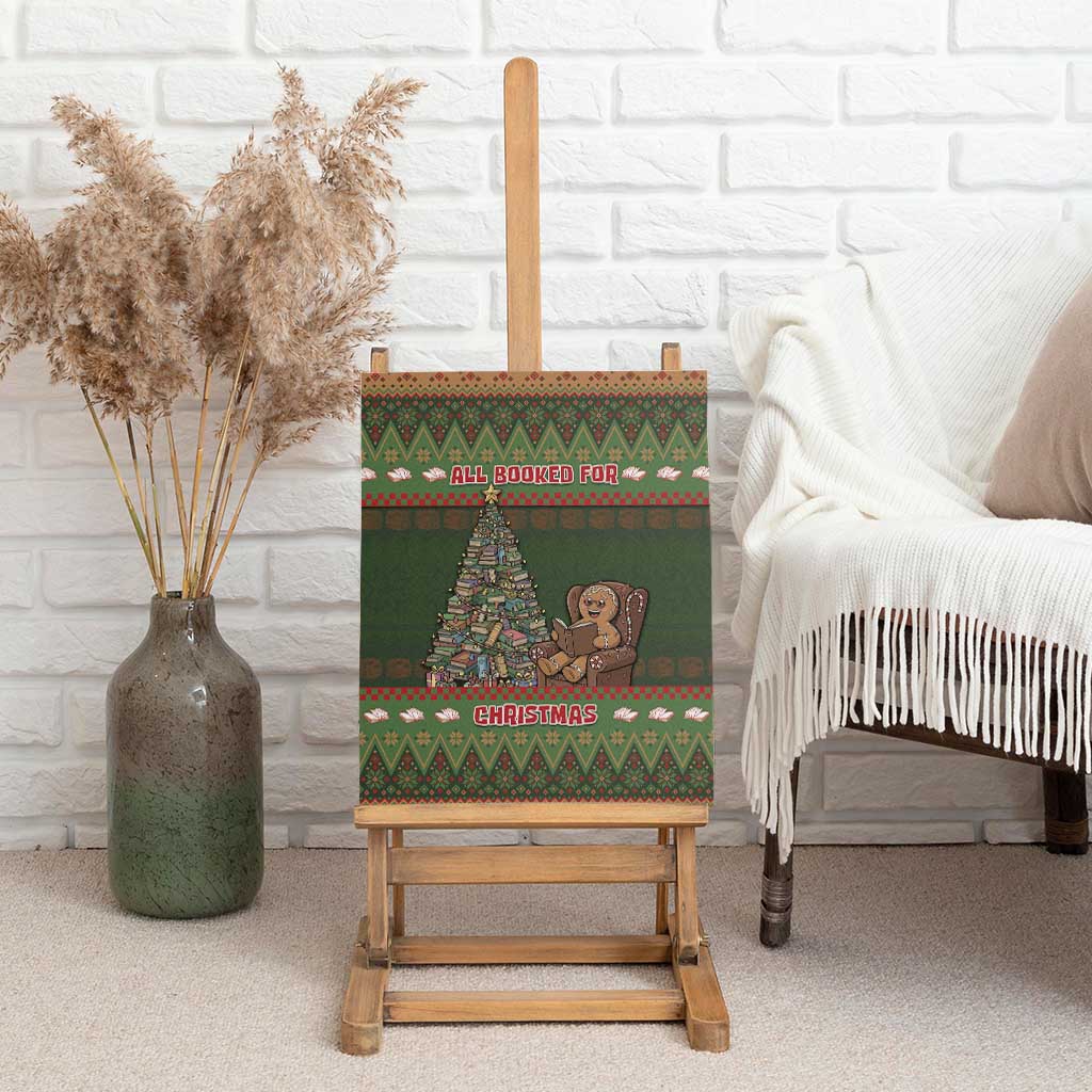 Book Lovers Christmas Canvas Wall Art Gingerbread With Xmas Book Tree - Wonder Print Shop