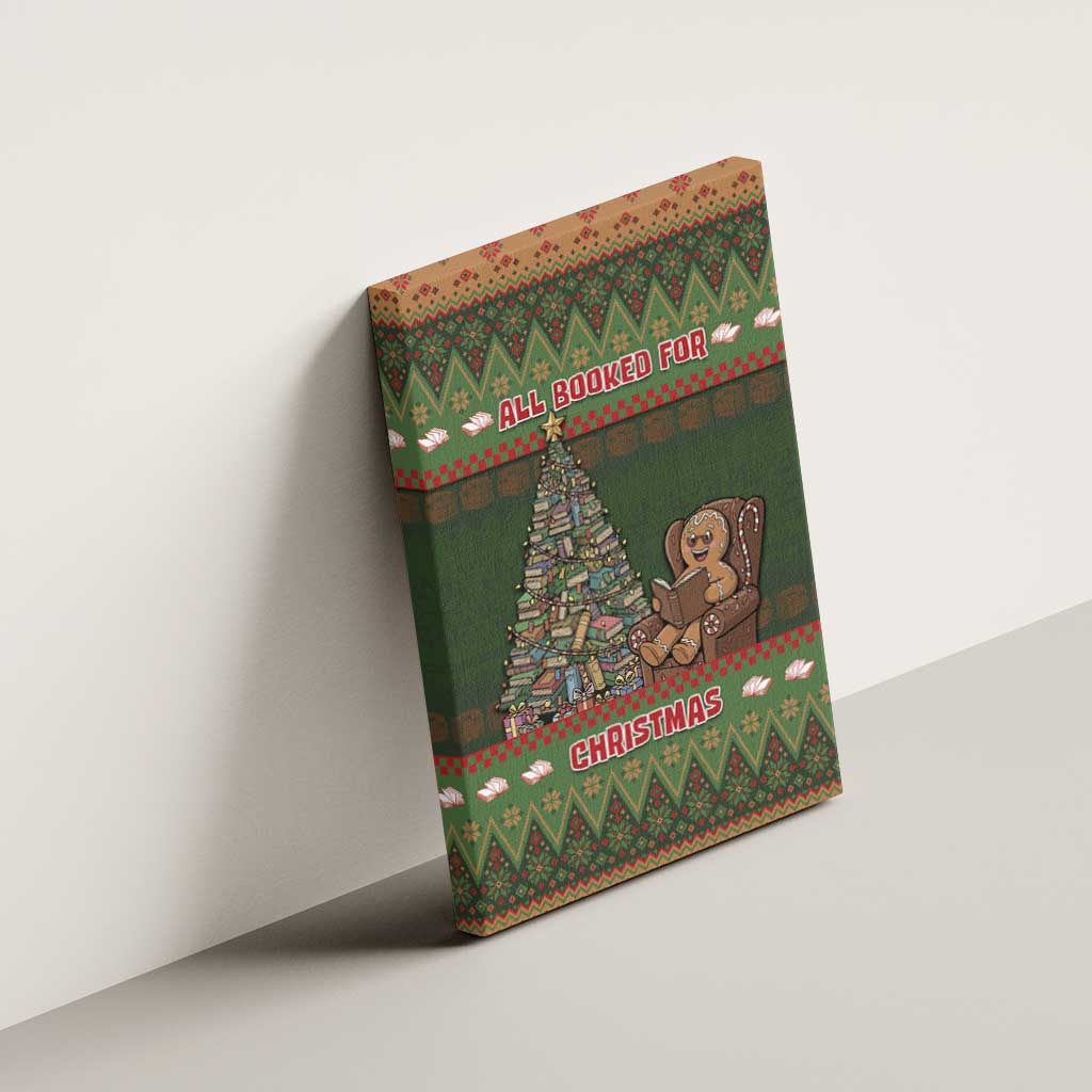 Book Lovers Christmas Canvas Wall Art Gingerbread With Xmas Book Tree - Wonder Print Shop