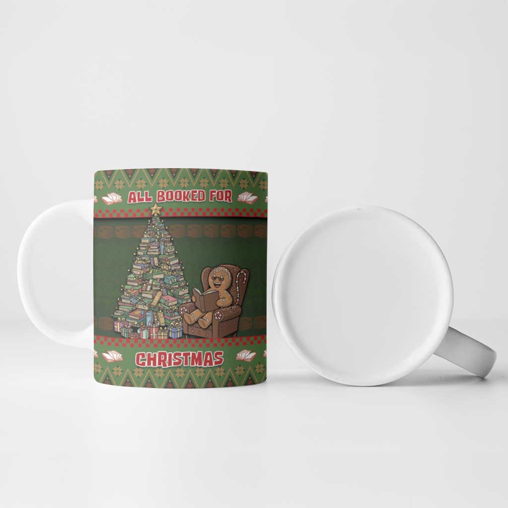 Book Lovers Christmas Ceramic Mug Gingerbread With Xmas Book Tree - Wonder Print Shop