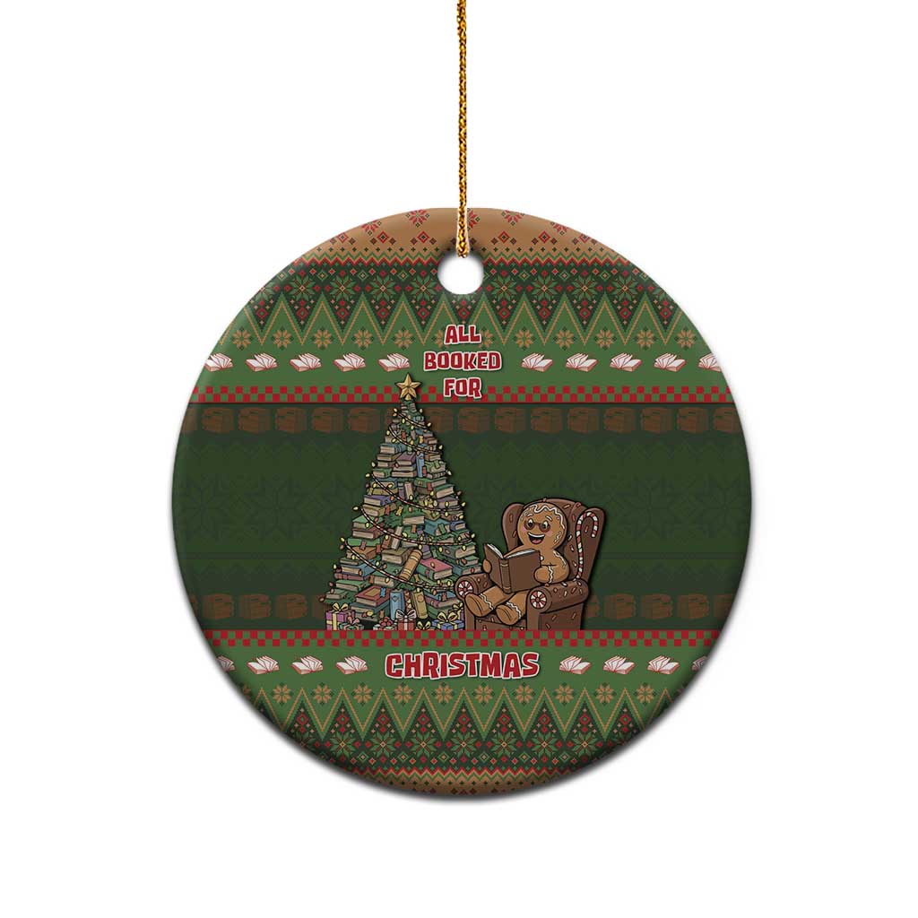Book Lovers Christmas Ceramic Ornament Gingerbread With Xmas Book Tree - Wonder Print Shop