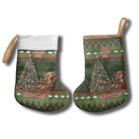 Book Lovers Christmas Stocking Gingerbread With Xmas Book Tree - Wonder Print Shop