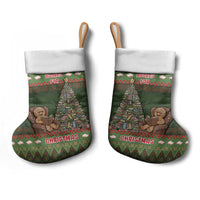 Book Lovers Christmas Stocking Gingerbread With Xmas Book Tree - Wonder Print Shop