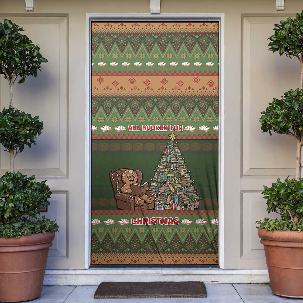 Book Lovers Christmas Door Cover Gingerbread With Xmas Book Tree - Wonder Print Shop