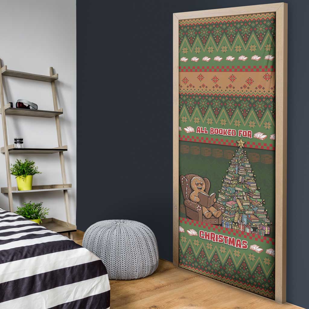 Book Lovers Christmas Door Cover Gingerbread With Xmas Book Tree - Wonder Print Shop