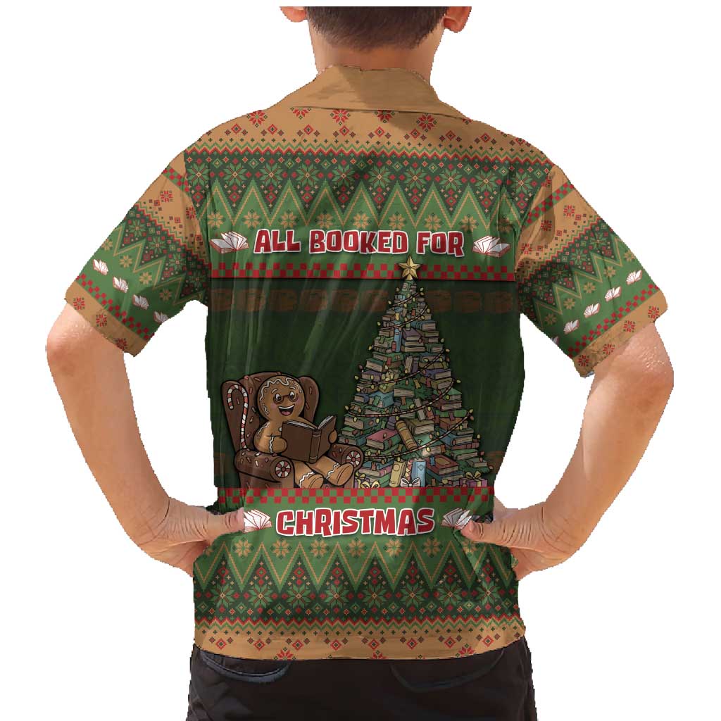Book Lovers Christmas Family Matching Mermaid Dress and Hawaiian Shirt Gingerbread With Xmas Book Tree - Wonder Print Shop
