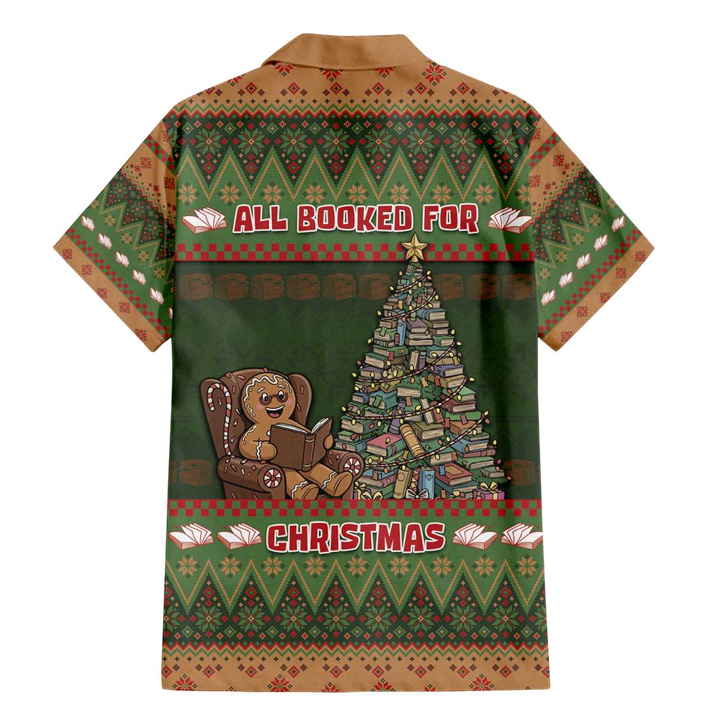 Book Lovers Christmas Family Matching Mermaid Dress and Hawaiian Shirt Gingerbread With Xmas Book Tree - Wonder Print Shop