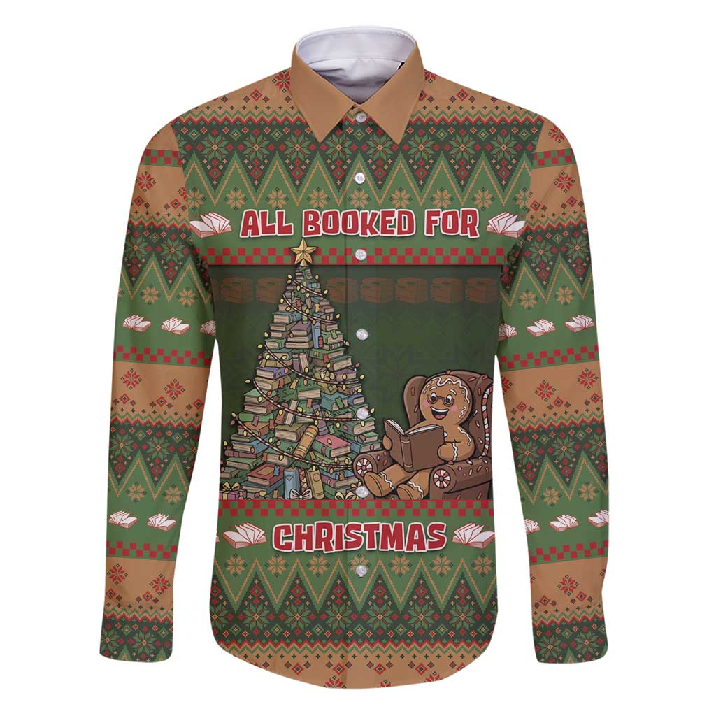 Book Lovers Christmas Family Matching Puletasi and Hawaiian Shirt Gingerbread With Xmas Book Tree - Wonder Print Shop