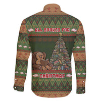 Book Lovers Christmas Family Matching Short Sleeve Bodycon Dress and Hawaiian Shirt Gingerbread With Xmas Book Tree - Wonder Print Shop