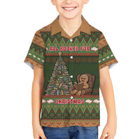 Book Lovers Christmas Family Matching Short Sleeve Bodycon Dress and Hawaiian Shirt Gingerbread With Xmas Book Tree - Wonder Print Shop