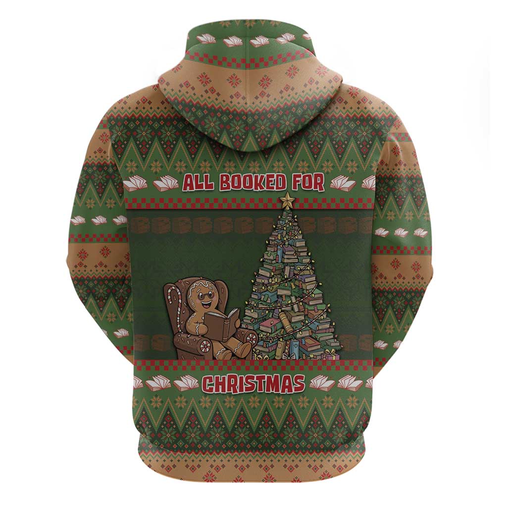 Book Lovers Christmas Hoodie Gingerbread With Xmas Book Tree - Wonder Print Shop