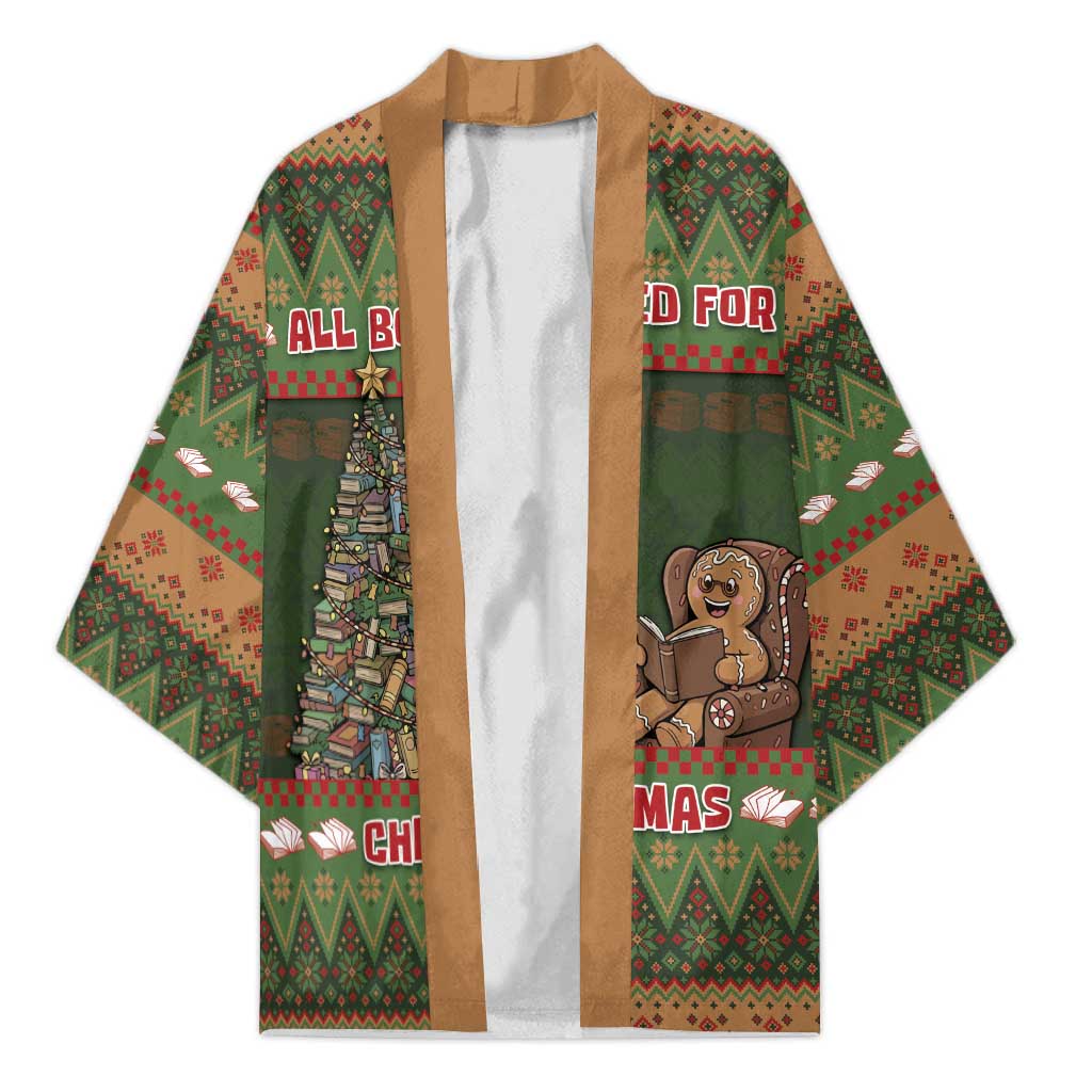 Book Lovers Christmas Kimono Gingerbread With Xmas Book Tree - Wonder Print Shop