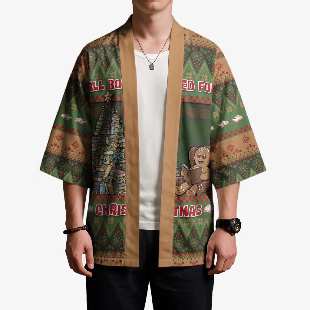 Book Lovers Christmas Kimono Gingerbread With Xmas Book Tree - Wonder Print Shop