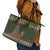 Book Lovers Christmas Leather Tote Bag Gingerbread With Xmas Book Tree - Wonder Print Shop
