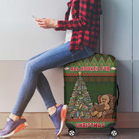 Book Lovers Christmas Luggage Cover Gingerbread With Xmas Book Tree - Wonder Print Shop