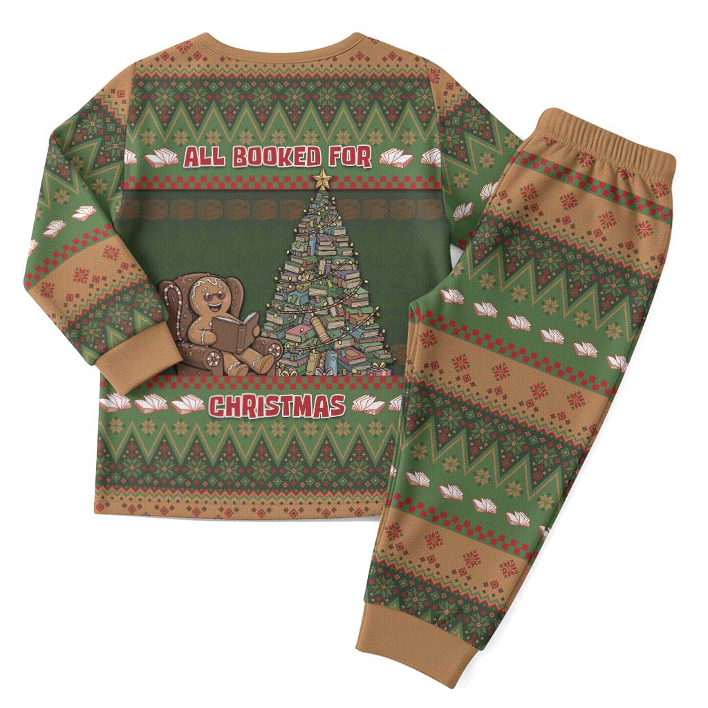 Book Lovers Christmas Pajama Set Gingerbread With Xmas Book Tree - Wonder Print Shop