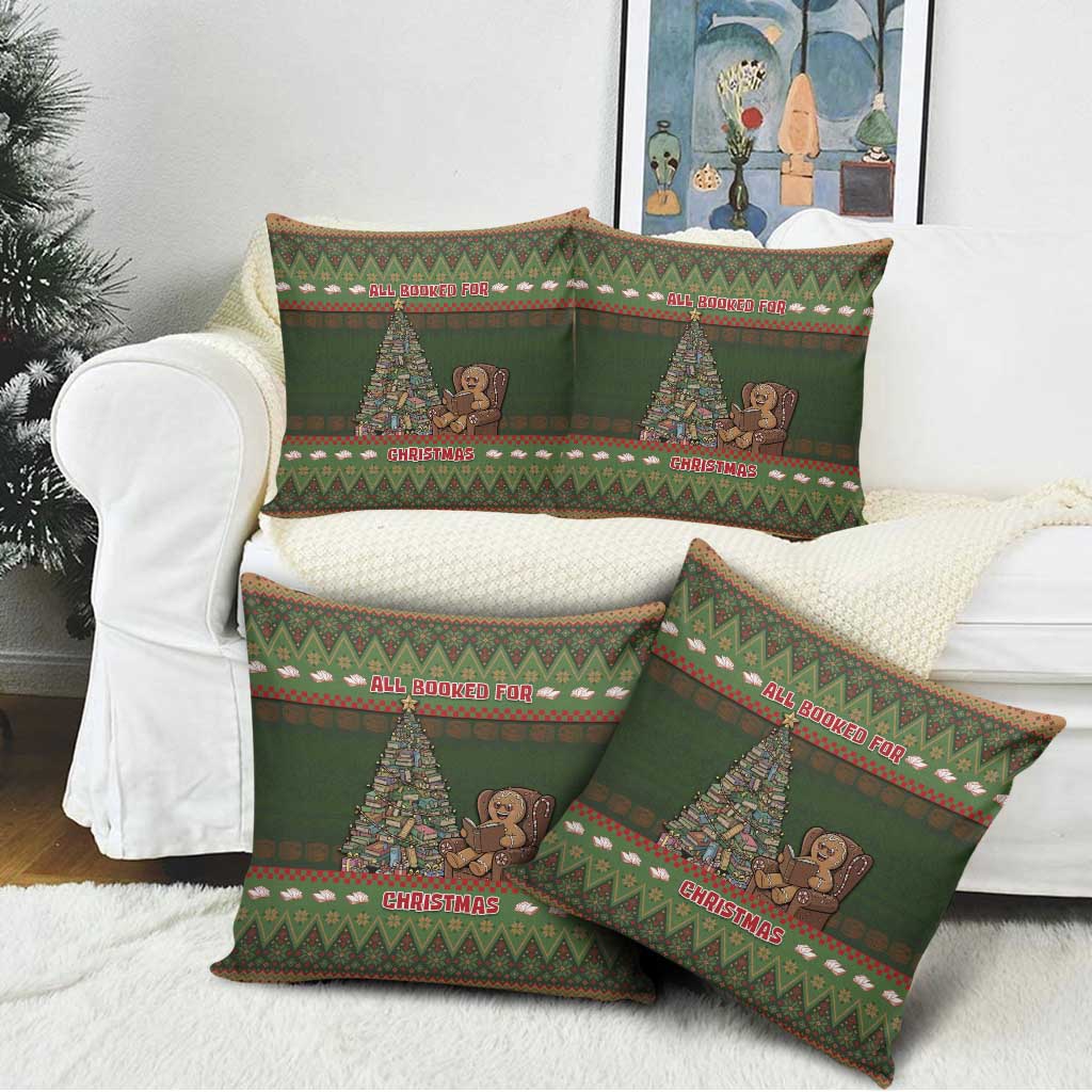 Book Lovers Christmas Pillow Cover Gingerbread With Xmas Book Tree - Wonder Print Shop